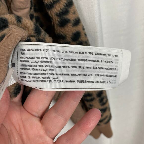 Abercrombie&Fitch Brown Leopard Print Sherpa Pullover Sz.S - Picture 13 of 14